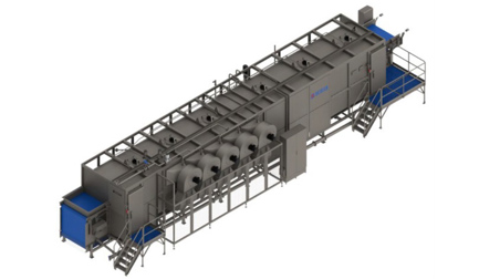 Steam blancher and water/air cooler