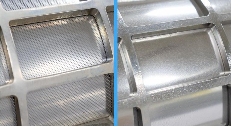 Variety of screen perforation sizes