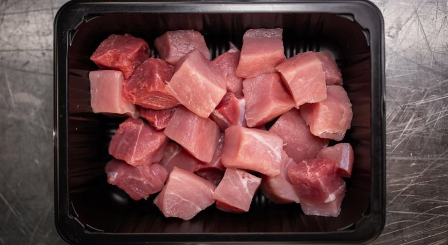 Dicing Pork Cubes Tray